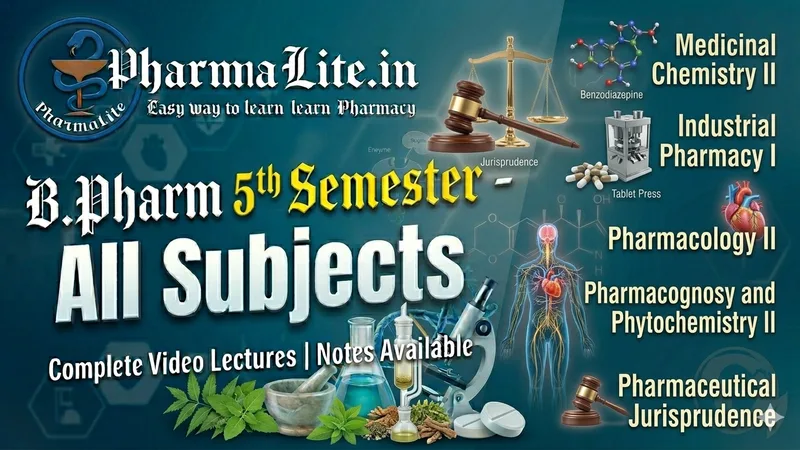 B.Pharm 5th Semester video lectures